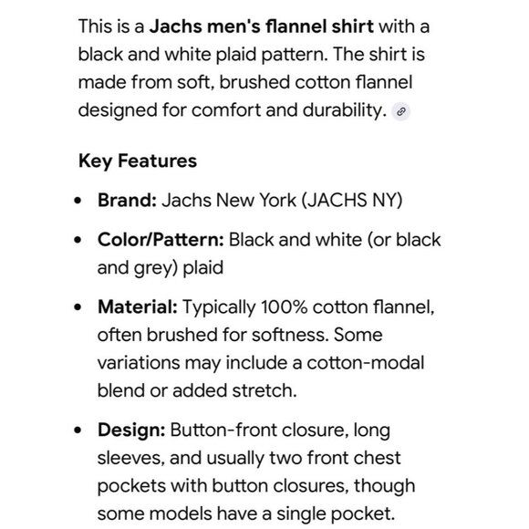 JACHS Flannel Shirt Mens Sz XL Black White Plaid Button Down Long Sleeves Cotton - Picture 4 of 9